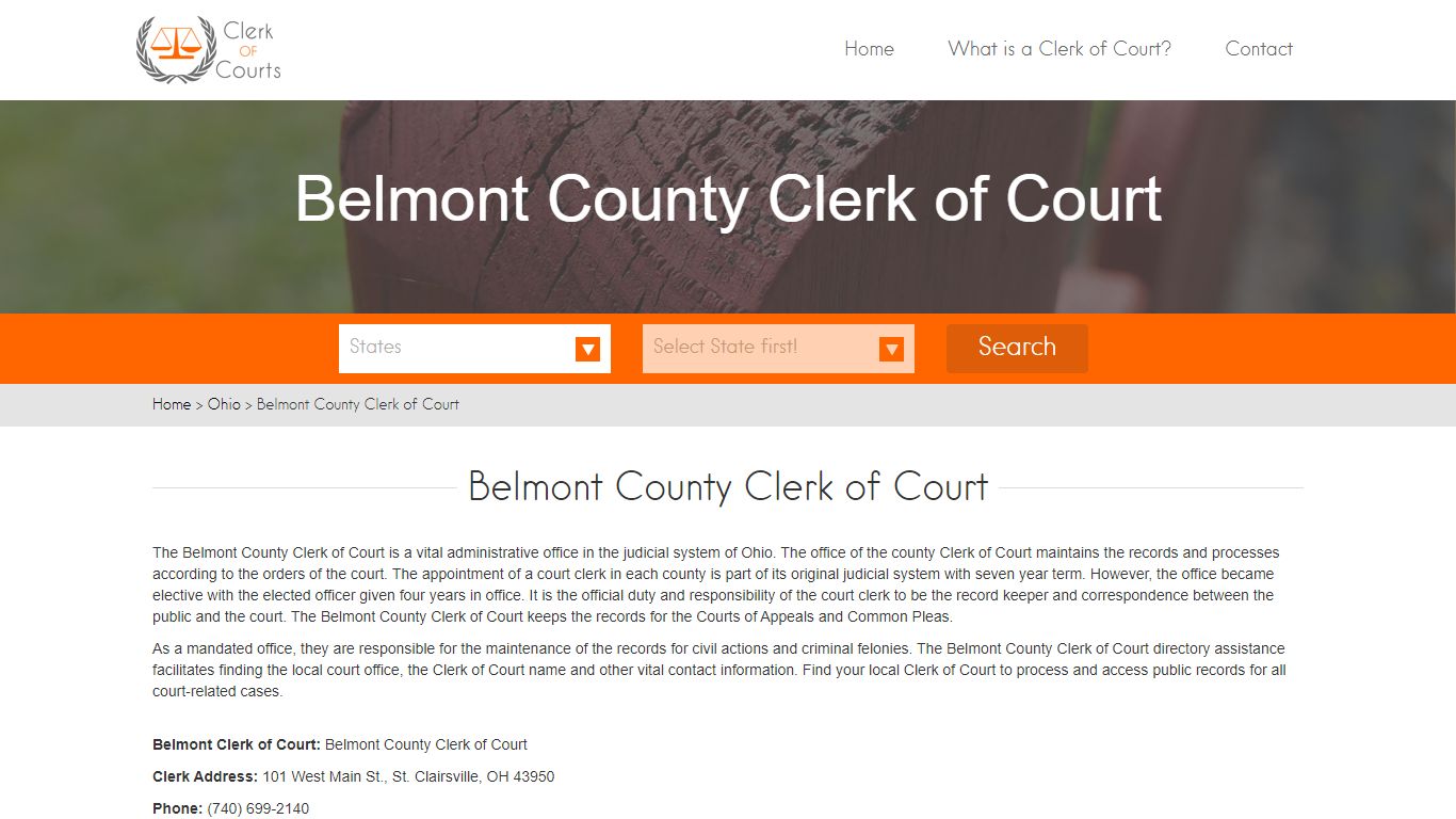 Find Your Belmont County Clerk of Courts in OH - clerk-of-courts.com